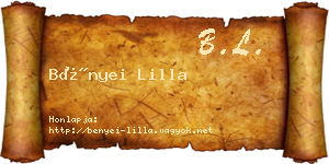Bényei Lilla névjegykártya